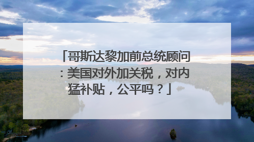 哥斯达黎加前总统顾问：美国对外加关税，对内猛补贴，公平吗？