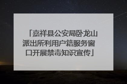 嘉祥县公安局卧龙山派出所利用户籍服务窗口开展禁毒知识宣传