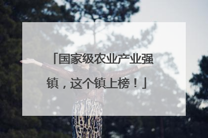 国家级农业产业强镇，这个镇上榜！