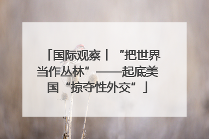 国际观察丨“把世界当作丛林”——起底美国“掠夺性外交”