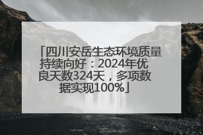 四川安岳生态环境质量持续向好：2024年优良天数324天，多项数据实现100%