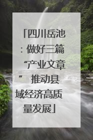 四川岳池：做好三篇“产业文章” 推动县域经济高质量发展