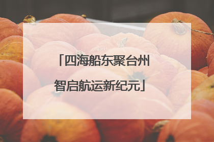 四海船东聚台州 智启航运新纪元
