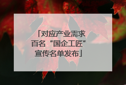 对应产业需求 百名“国企工匠”宣传名单发布