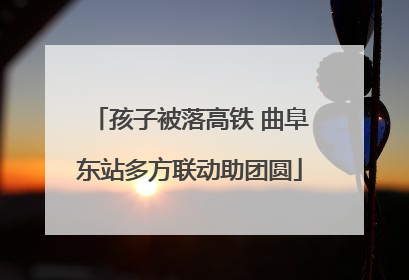 孩子被落高铁 曲阜东站多方联动助团圆