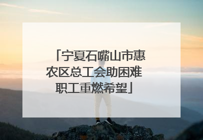 宁夏石嘴山市惠农区总工会助困难职工重燃希望