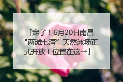 定了！6月20日南昌“两滩七湾”天然泳场正式开放！位置在这→