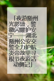 夜游随州光影盛，警徽闪耀护安宁——湖北随州公安交警全力护航炎帝故里寻根节夜游活动侧记