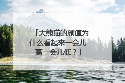 大熊猫的颜值为什么看起来一会儿高一会儿低？