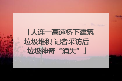 大连一高速桥下建筑垃圾堆积 记者采访后垃圾神奇“消失”