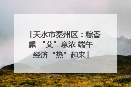 天水市秦州区：粽香飘 “艾”意浓 端午经济“热”起来