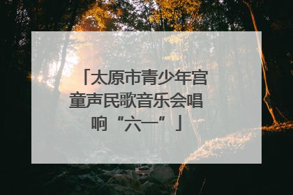 太原市青少年宫童声民歌音乐会唱响“六一”