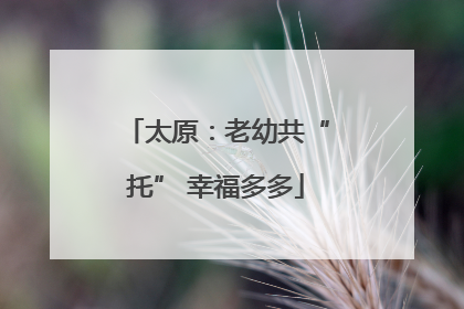 太原：老幼共“托” 幸福多多