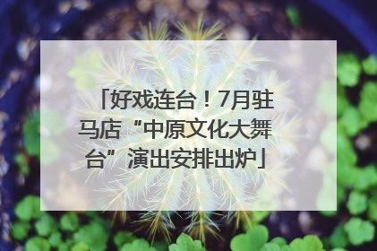 好戏连台！7月驻马店“中原文化大舞台”演出安排出炉