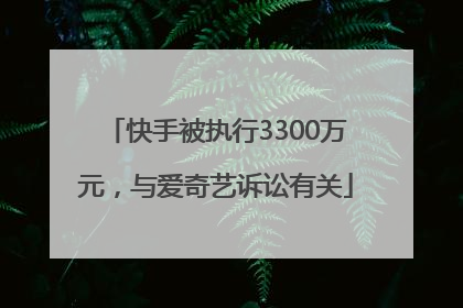 快手被执行3300万元，与爱奇艺诉讼有关