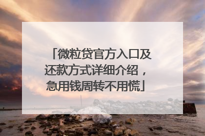 微粒贷官方入口及还款方式详细介绍，急用钱周转不用慌