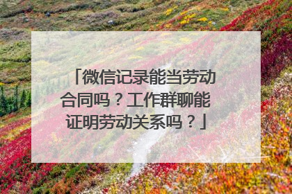 微信记录能当劳动合同吗？工作群聊能证明劳动关系吗？