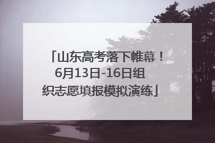 山东高考落下帷幕！6月13日-16日组织志愿填报模拟演练