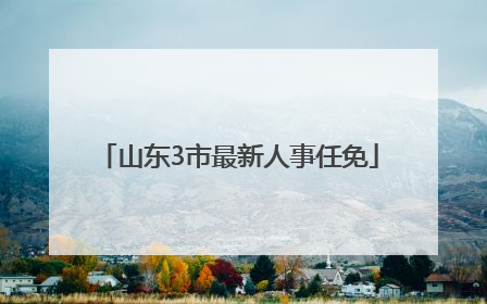 山东3市最新人事任免