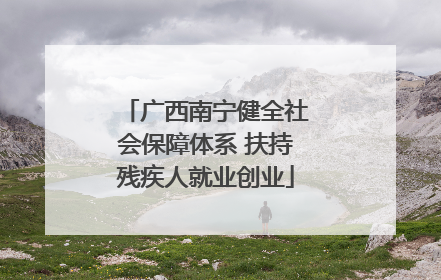 广西南宁健全社会保障体系 扶持残疾人就业创业