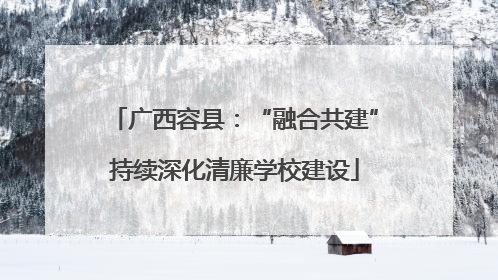 广西容县：“融合共建”持续深化清廉学校建设