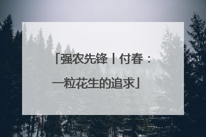 强农先锋丨付春：一粒花生的追求