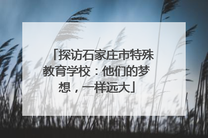 探访石家庄市特殊教育学校：他们的梦想，一样远大