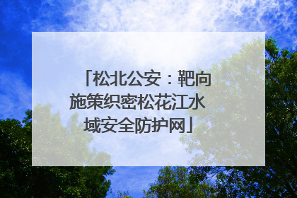 松北公安：靶向施策织密松花江水域安全防护网