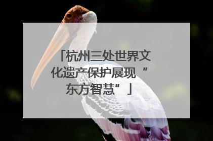 杭州三处世界文化遗产保护展现“东方智慧”
