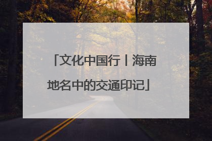 文化中国行丨海南地名中的交通印记
