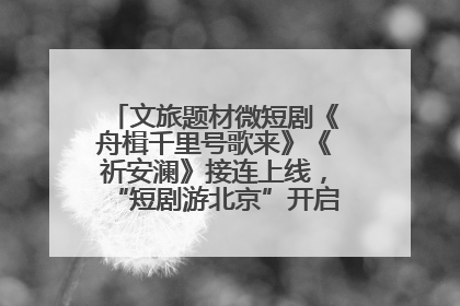 文旅题材微短剧《舟楫千里号歌来》《祈安澜》接连上线，“短剧游北京”开启大运河文化之旅