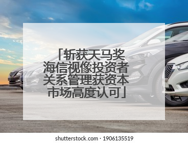 斩获天马奖 海信视像投资者关系管理获资本市场高度认可