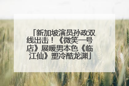 新加坡演员孙政双线出击！《微笑一号店》展暖男本色《临江仙》塑冷酷龙渊