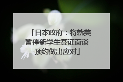 日本政府：将就美暂停新学生签证面谈预约做出应对