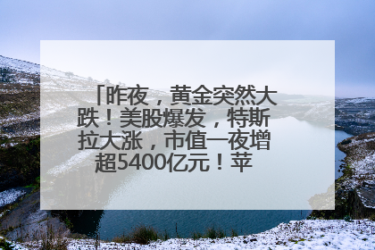 昨夜，黄金突然大跌！美股爆发，特斯拉大涨，市值一夜增超5400亿元！苹果传来大消息