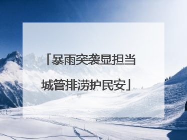 暴雨突袭显担当 城管排涝护民安