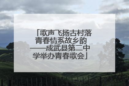 歌声飞扬古村落 青春情系故乡韵——成武县第二中学举办青春歌会