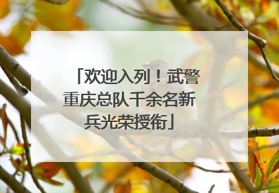 欢迎入列！武警重庆总队千余名新兵光荣授衔
