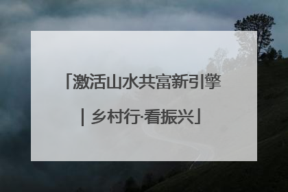 激活山水共富新引擎｜乡村行·看振兴