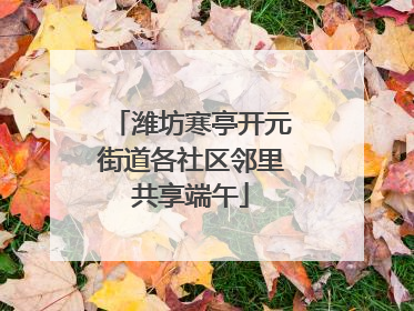 潍坊寒亭开元街道各社区邻里共享端午