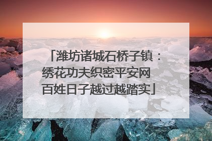潍坊诸城石桥子镇：绣花功夫织密平安网 百姓日子越过越踏实