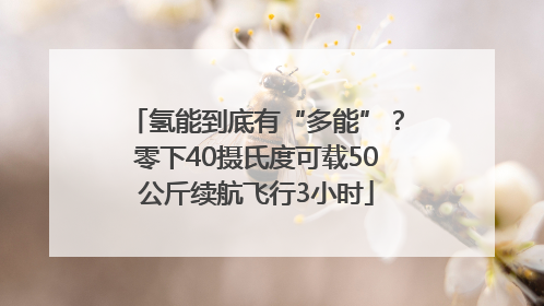 氢能到底有“多能”？零下40摄氏度可载50公斤续航飞行3小时