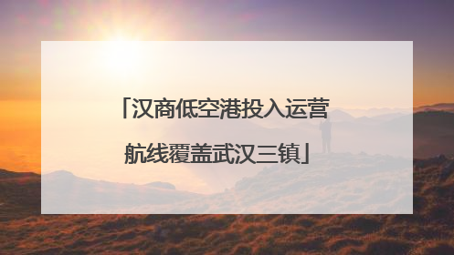 汉商低空港投入运营 航线覆盖武汉三镇