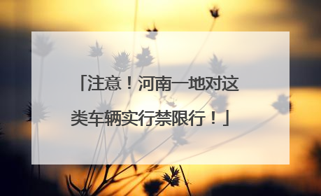 注意！河南一地对这类车辆实行禁限行！
