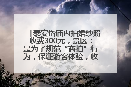 泰安岱庙内拍婚纱照收费300元，景区：是为了规范“商拍”行为，保证游客体验，收取费用全部上交国库