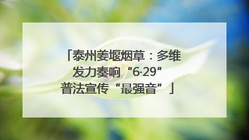 泰州姜堰烟草：多维发力奏响“6·29”普法宣传“最强音”