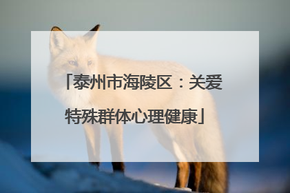 泰州市海陵区：关爱特殊群体心理健康