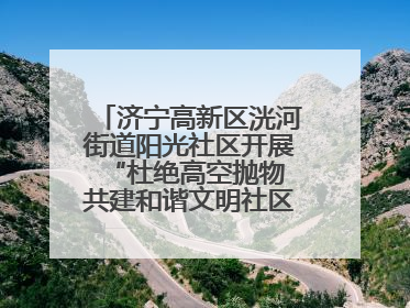 济宁高新区洸河街道阳光社区开展“杜绝高空抛物 共建和谐文明社区”宣传活动