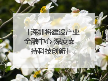 深圳将建设产业金融中心 深度支持科技创新