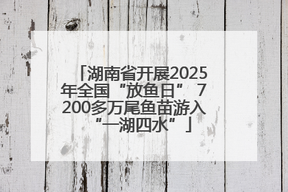 湖南省开展2025年全国“放鱼日” 7200多万尾鱼苗游入“一湖四水”